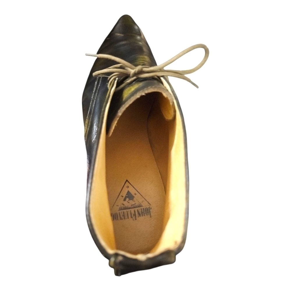 JOHN FLUEVOG | 'Kawasaki' Dark Leather Pointed-Toe Chukka Boots in Size US 12 - Picture 4 of 8